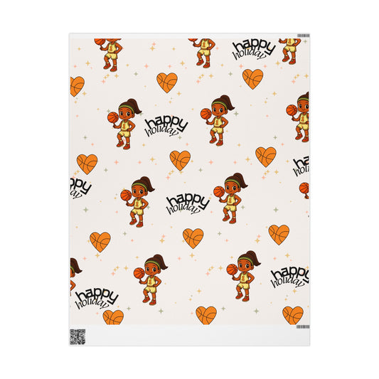 Holiday Hoop Queen Basketball Wrapping Paper I Holiday Gift Wrap