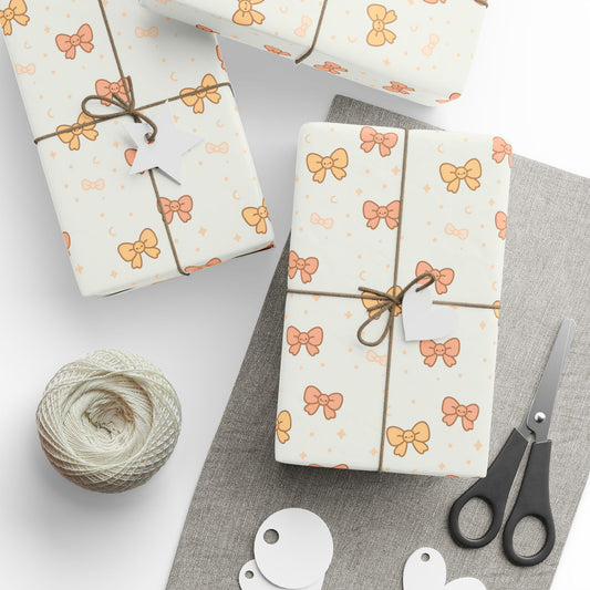 Smiling Bows Gift Wrap — Cute Kawaii-style Gift Wrap for Weddings, Baby Showers, Birthdays & More!
