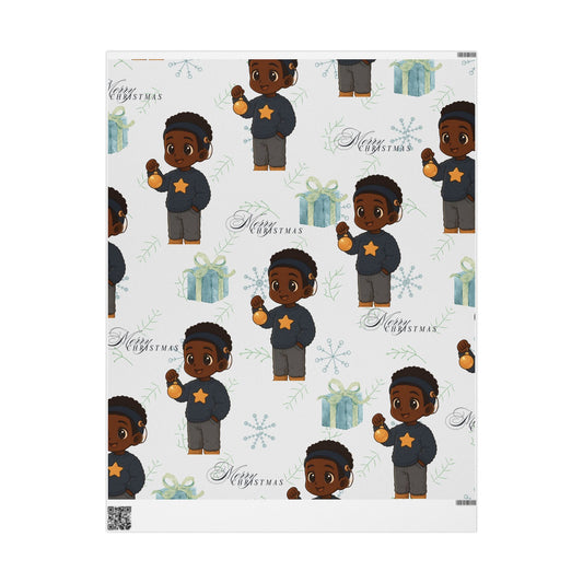 Little King Cochlear Implant Christmas Wrapping Paper — Inclusive Holiday Gift Wrap