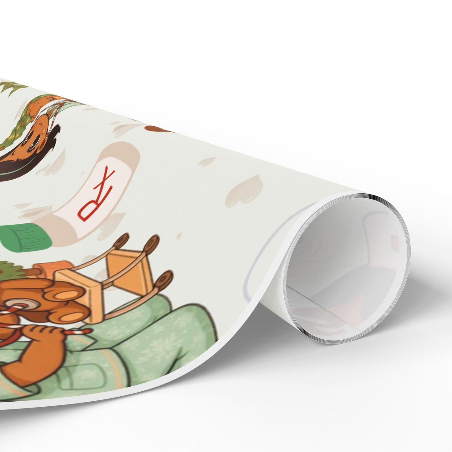 Girl Bear Nurse Kawaii Style Wrapping Paper | Medical Christmas Holiday Paper