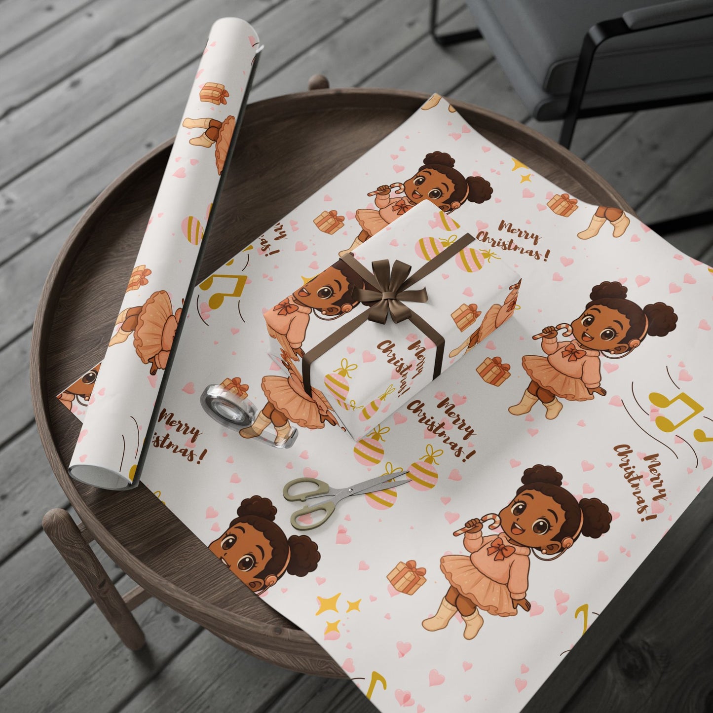 Little Queen Cochlear Implant Christmas Wrapping Paper I Inclusive Holiday Gift Wrap