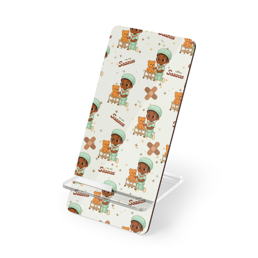 Boy Nurse with Teddy Pattern Mobile Display Stand | Phone Holder