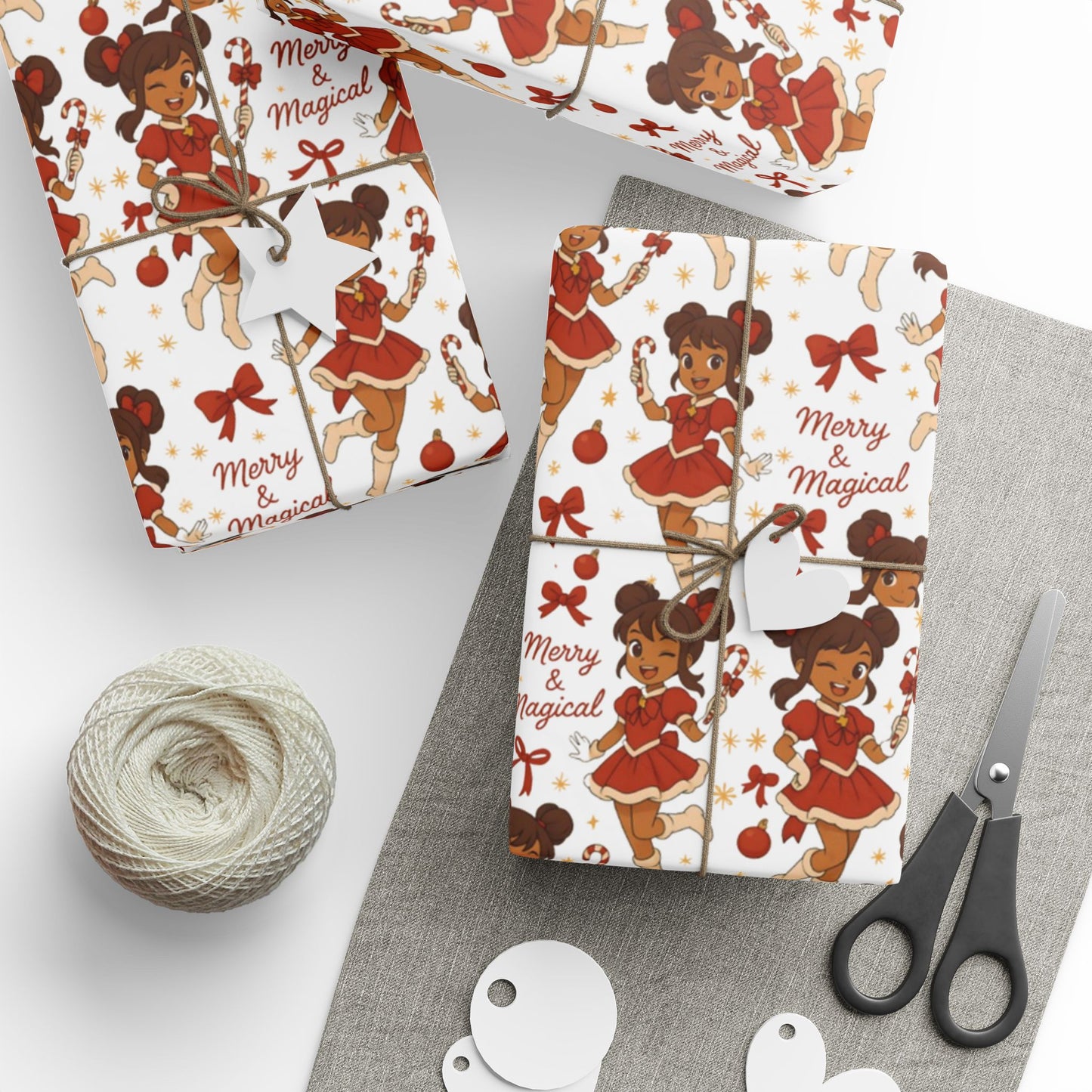 Merry & Magical Festive Wrapping Paper for All Occasions, Gift Wrap, Christmas Wrap, Birthday Wrap, Holiday Decorations, Eco-Friendly Packaging