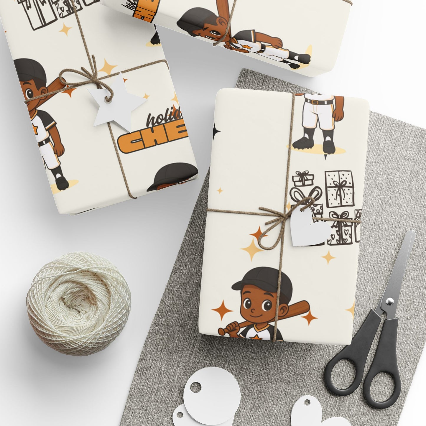 Little King Baseball Holiday Wrapping Paper