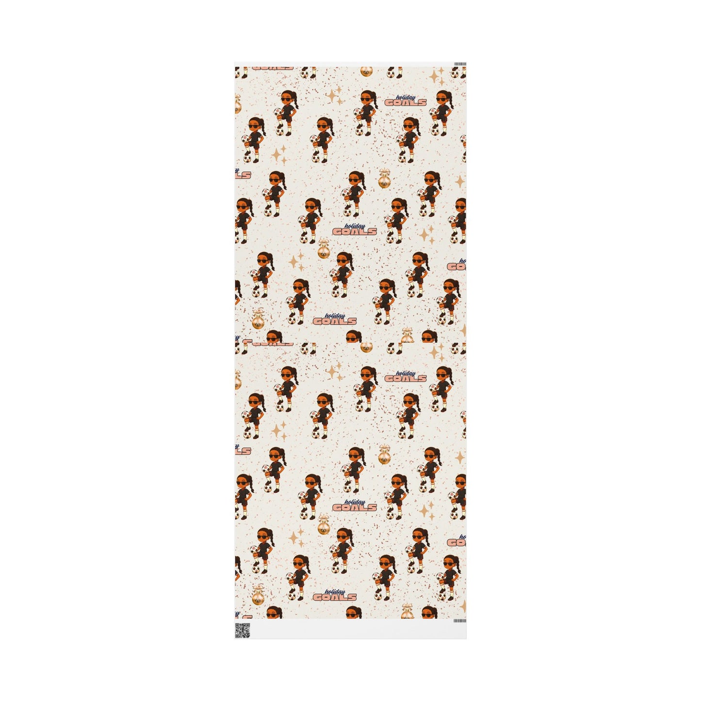 Little Queen Holiday Soccer Wrapping Paper