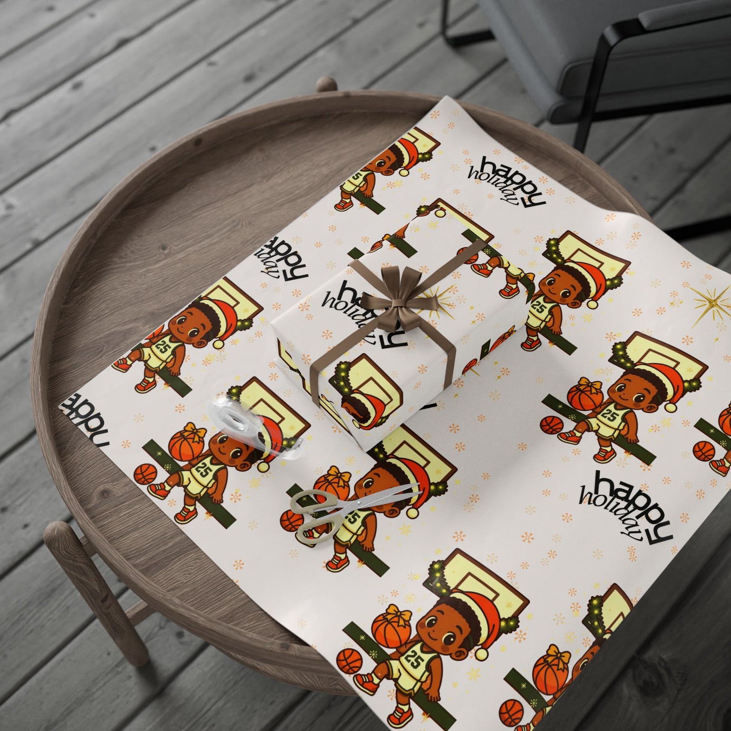 Holiday Hoop King Basketball Wrapping Paper | Holiday Gift Wrap