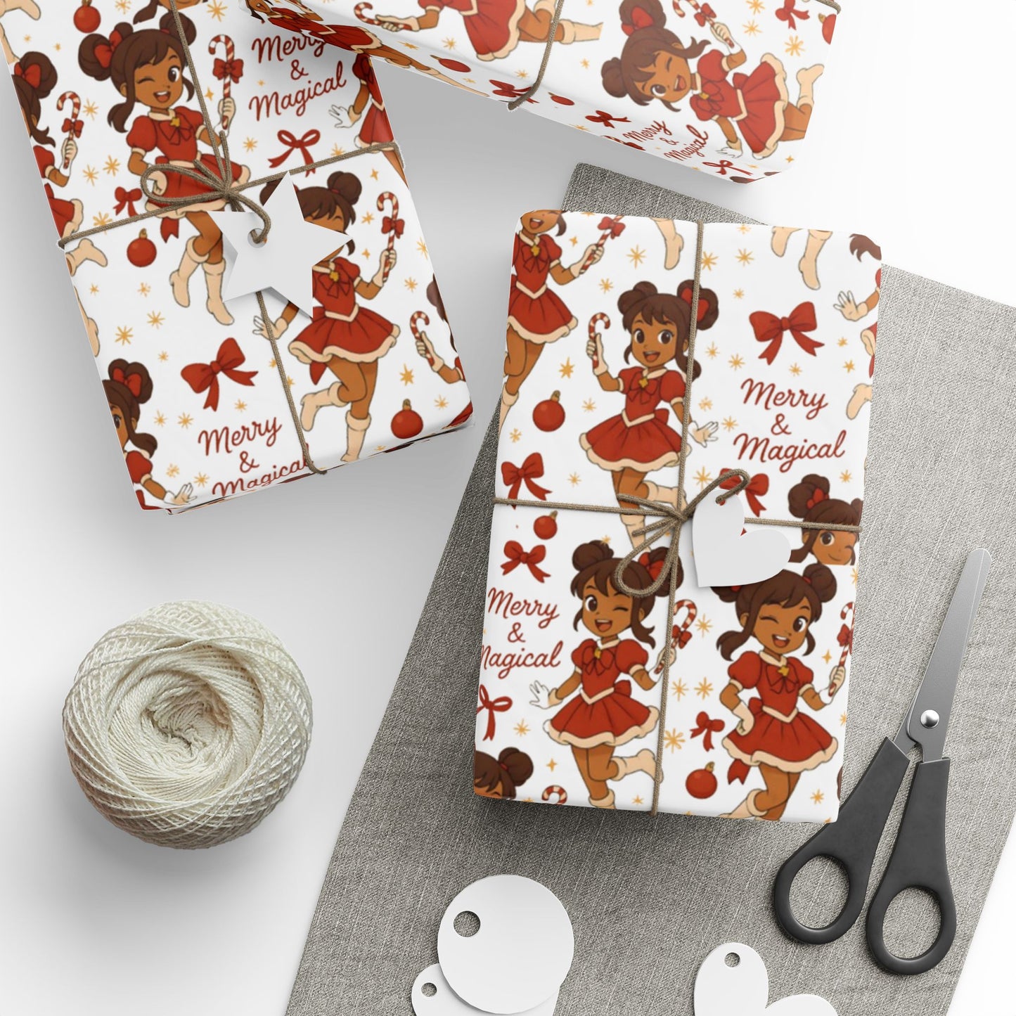 Merry & Magical Festive Wrapping Paper for All Occasions, Gift Wrap, Christmas Wrap, Birthday Wrap, Holiday Decorations, Eco-Friendly Packaging