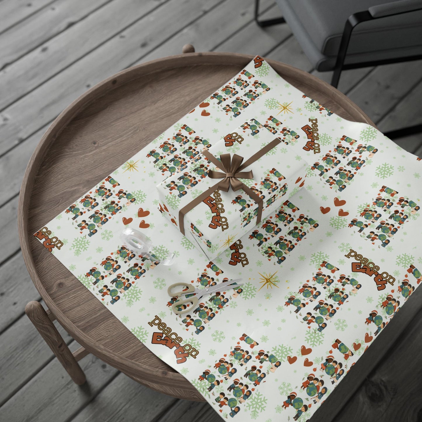 Peace on Earth Wrapping Paper | Holiday Christmas Gift Wrap