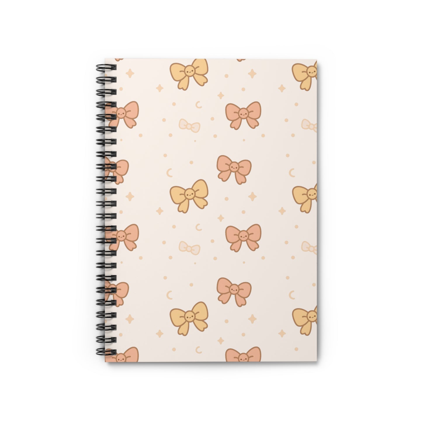 Smiling Bows Pattern Spiral Notebook — Cute Pastel Journal for Notes & School