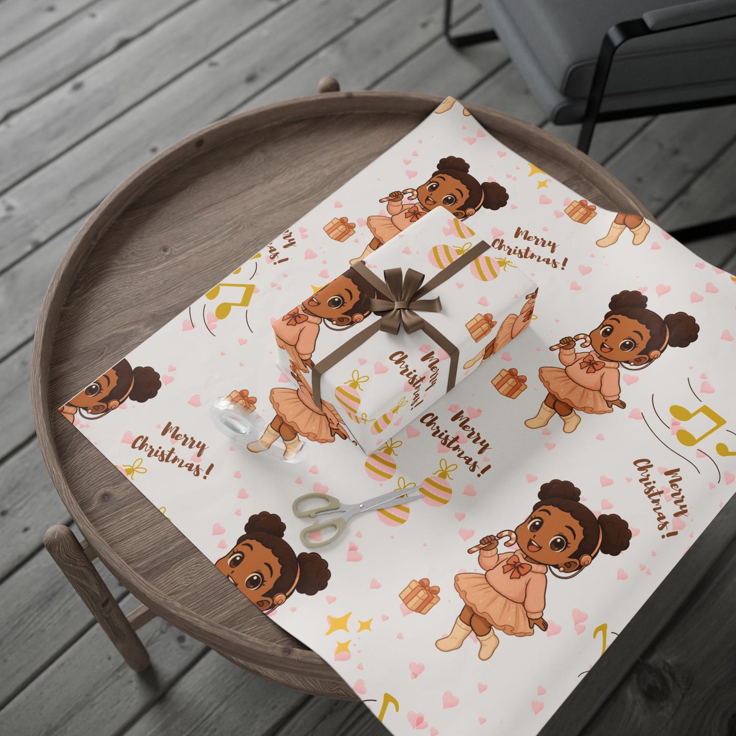 Little Queen Cochlear Implant Christmas Wrapping Paper I Inclusive Holiday Gift Wrap