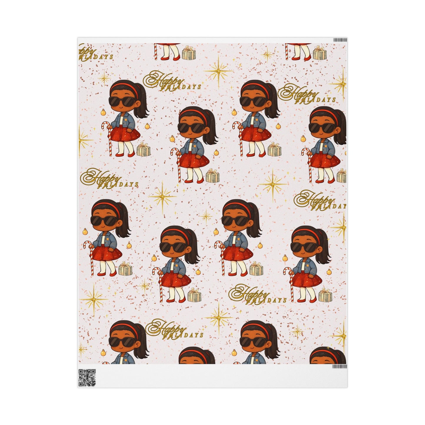 Holiday Magic!  Visually Impaired Girl Christmas Wrapping Paper