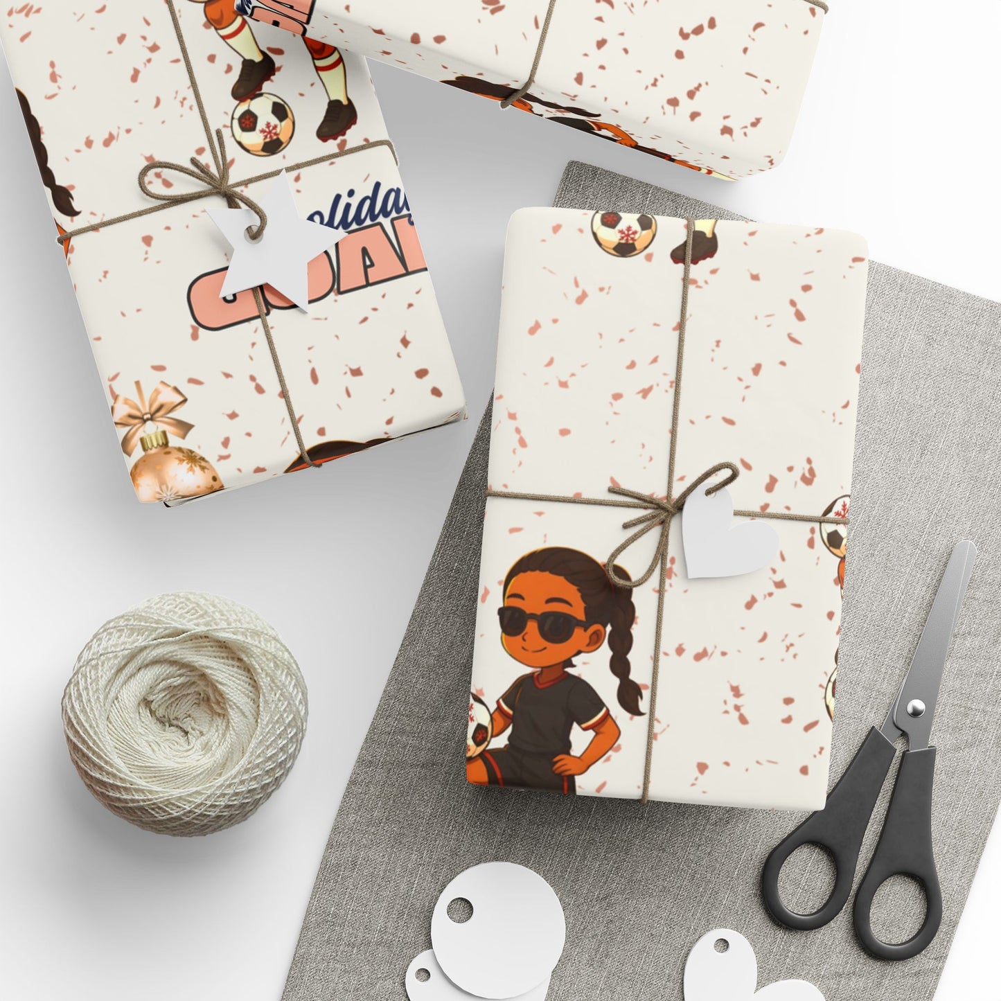 Little Queen Holiday Soccer Wrapping Paper