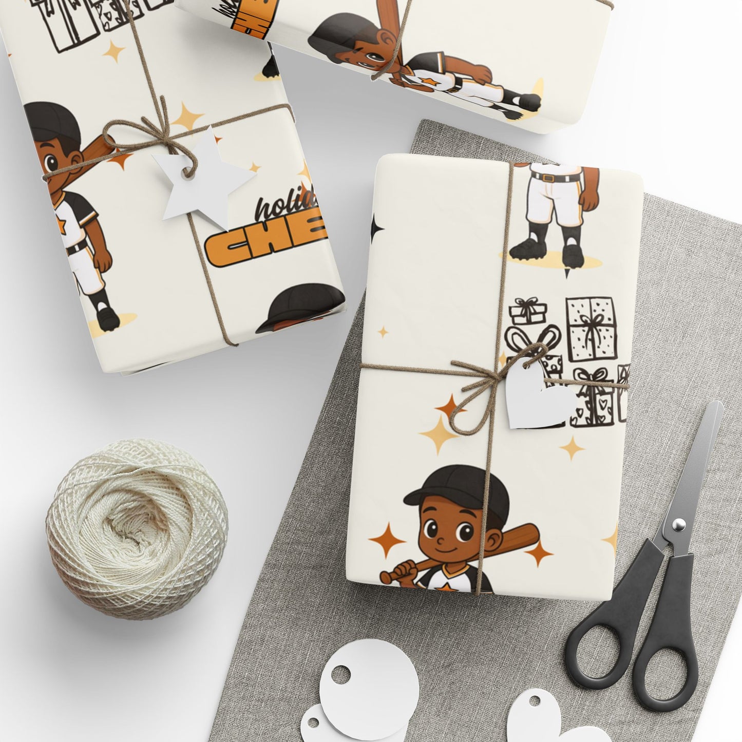 Little King Baseball Holiday Wrapping Paper