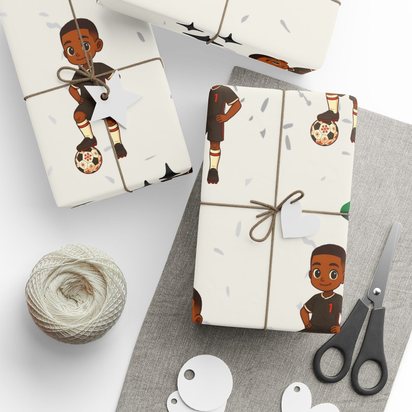 Little King Holiday Soccer Player Wrapping Paper