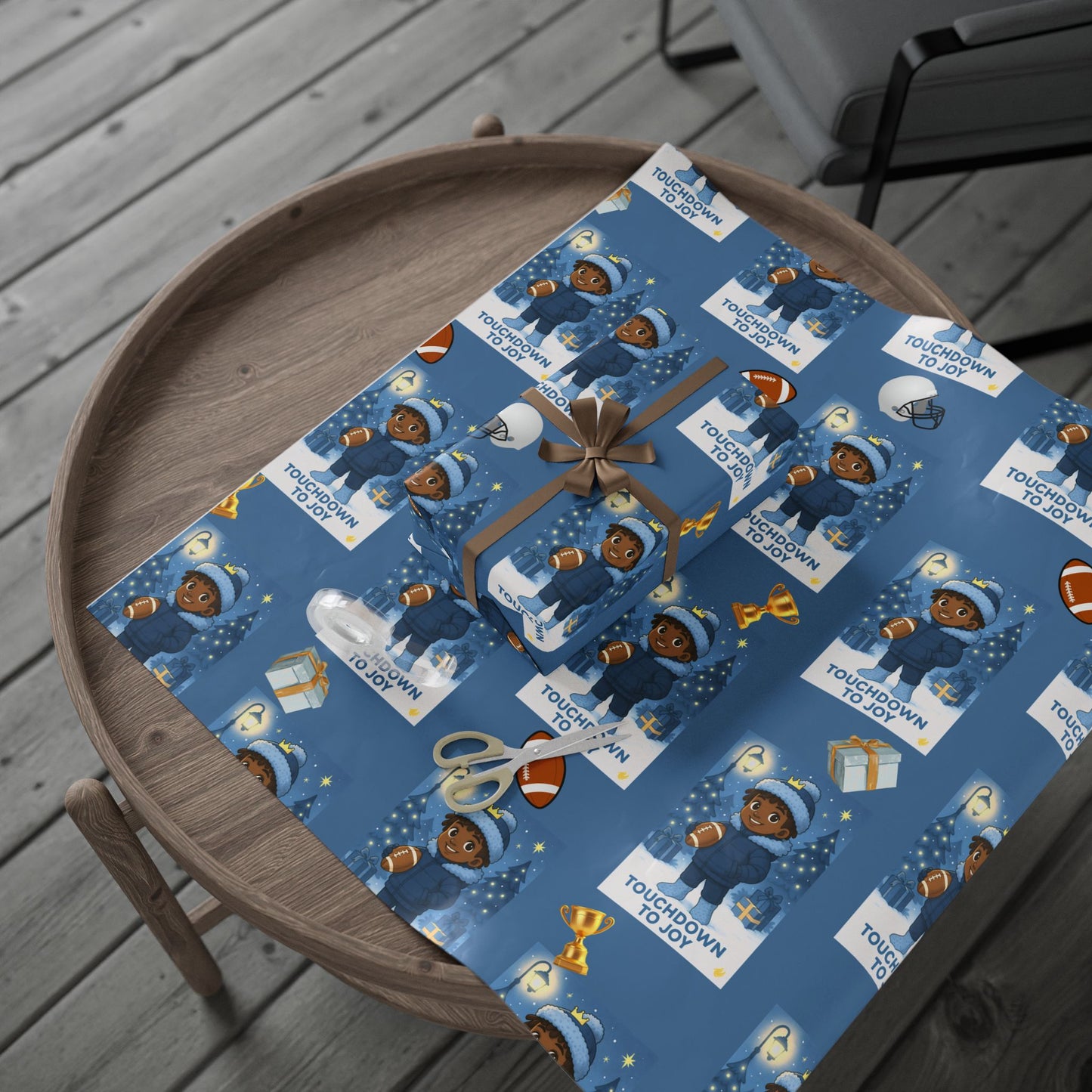 Touchdown to Joy Sports-Themed Wrapping Paper