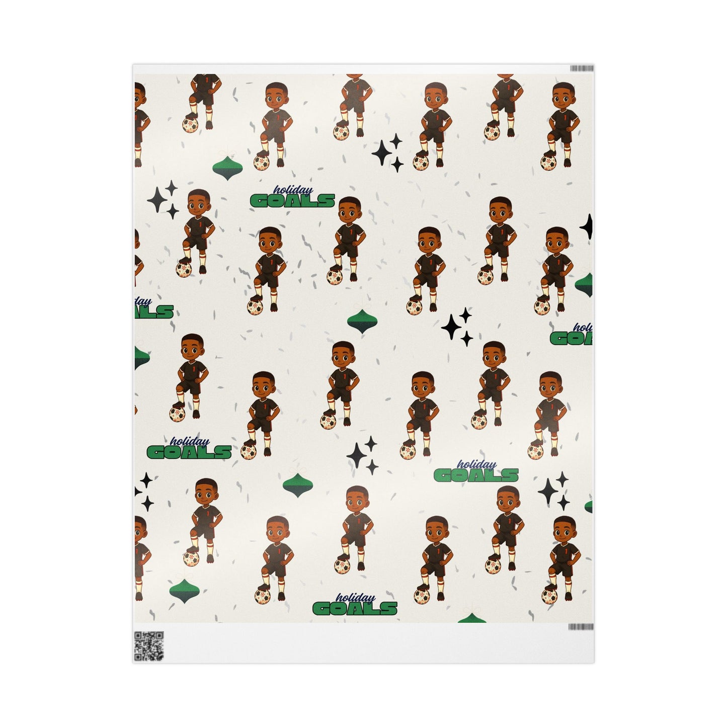 Little King Holiday Soccer Player Wrapping Paper