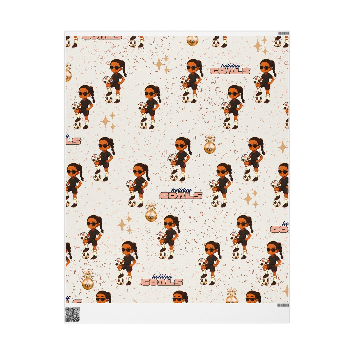 Little Queen Holiday Soccer Wrapping Paper