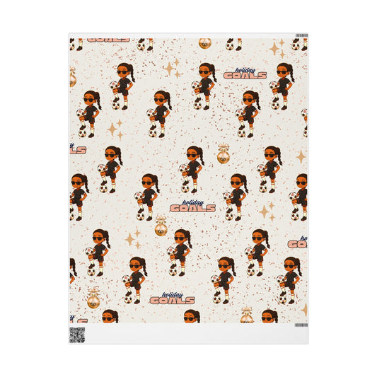 Little Queen Holiday Soccer Wrapping Paper