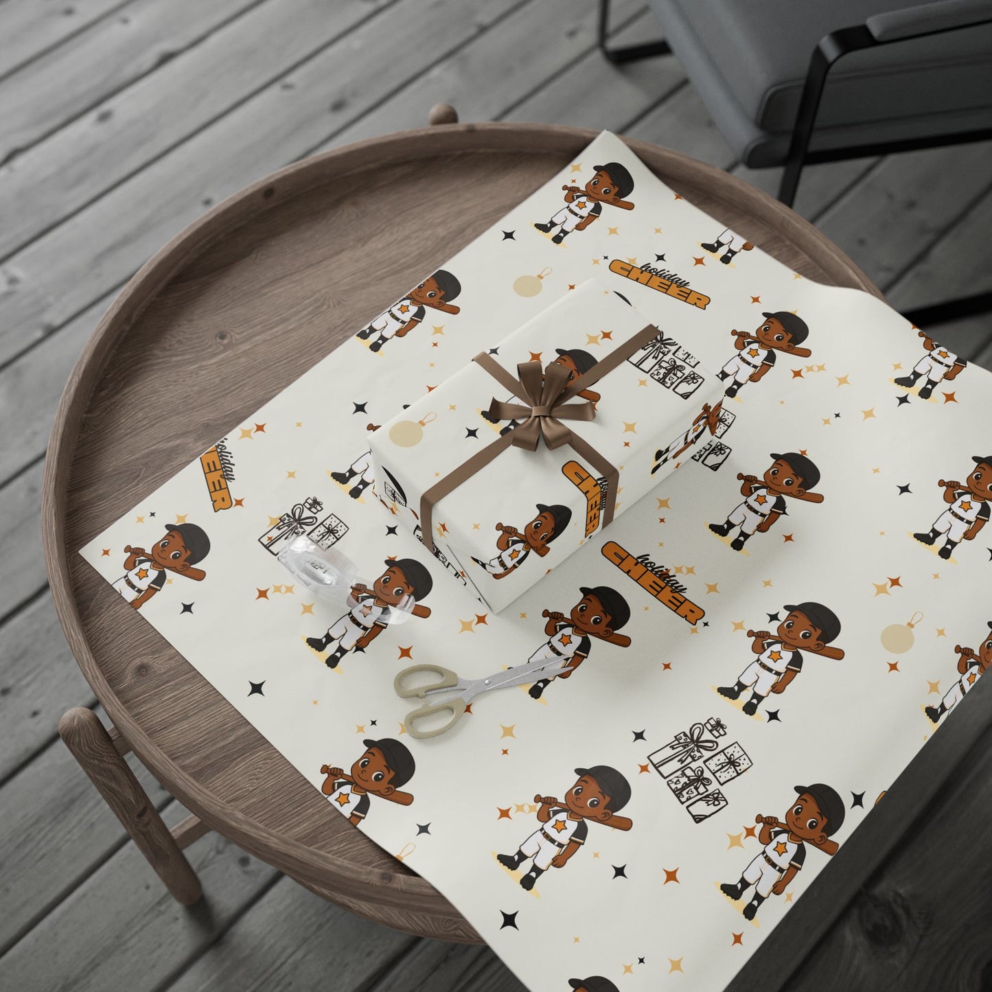 Little King Baseball Holiday Wrapping Paper