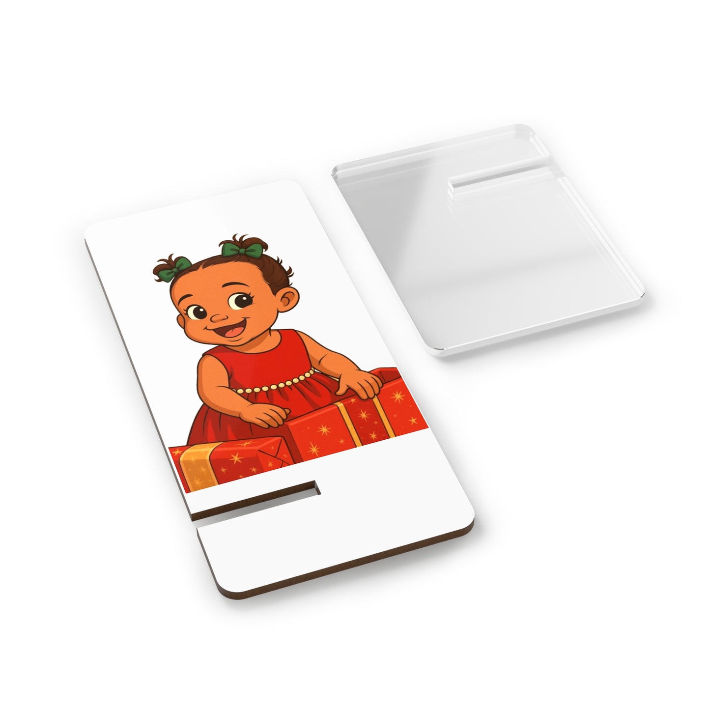 Nova's Holiday l Phone Stand — Foldable Mobile Display for Smartphones, Cartoon Infant Design
