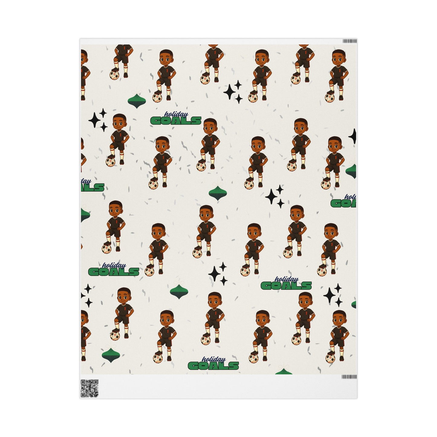 Little King Holiday Soccer Player Wrapping Paper