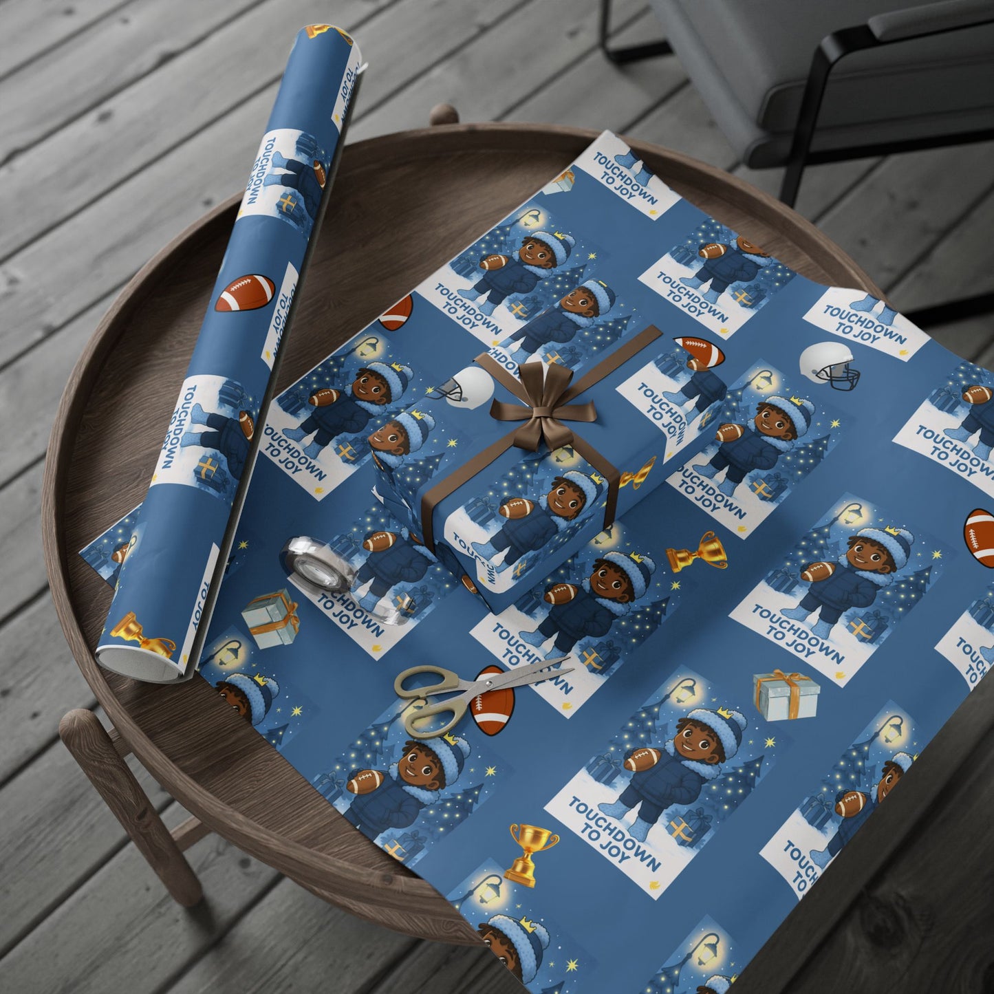 Touchdown to Joy Sports-Themed Wrapping Paper