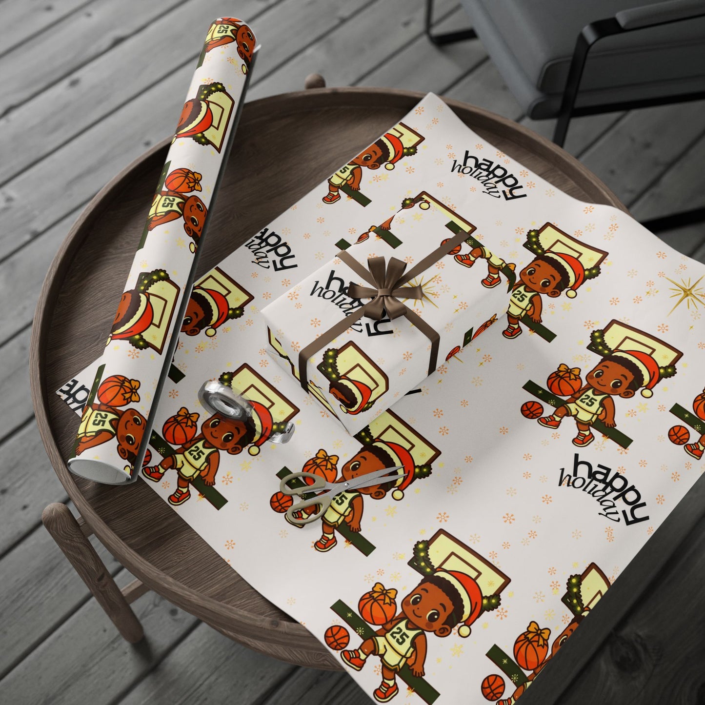 Holiday Hoop King Basketball Wrapping Paper | Holiday Gift Wrap