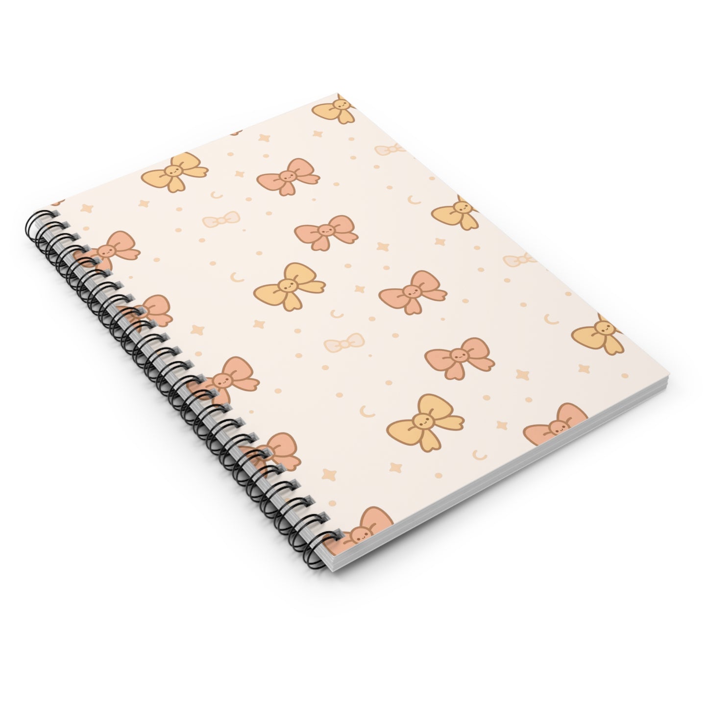 Smiling Bows Pattern Spiral Notebook — Cute Pastel Journal for Notes & School