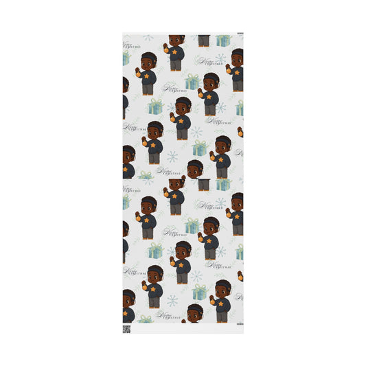 Little King Cochlear Implant Christmas Wrapping Paper — Inclusive Holiday Gift Wrap