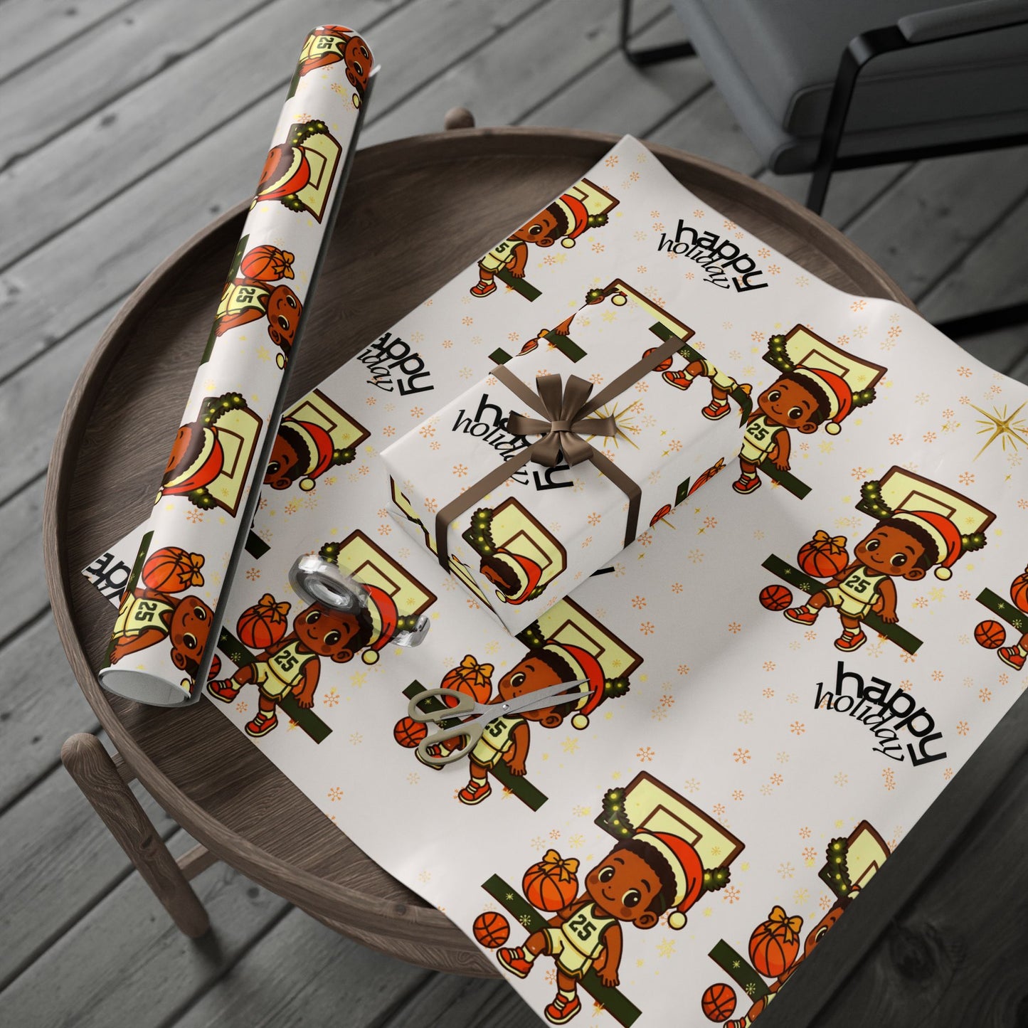 Holiday Hoop King Basketball Wrapping Paper | Holiday Gift Wrap