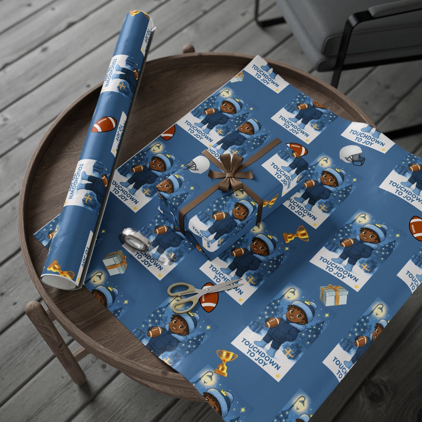 Touchdown to Joy Sports-Themed Wrapping Paper