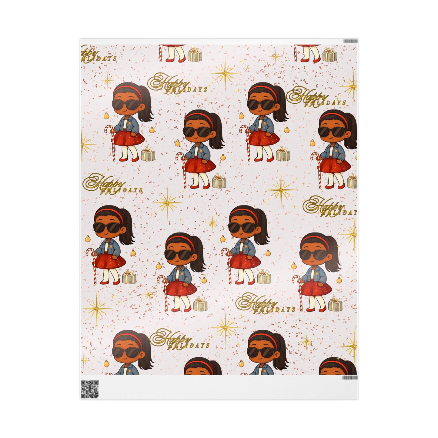 Holiday Magic!  Visually Impaired Girl Christmas Wrapping Paper