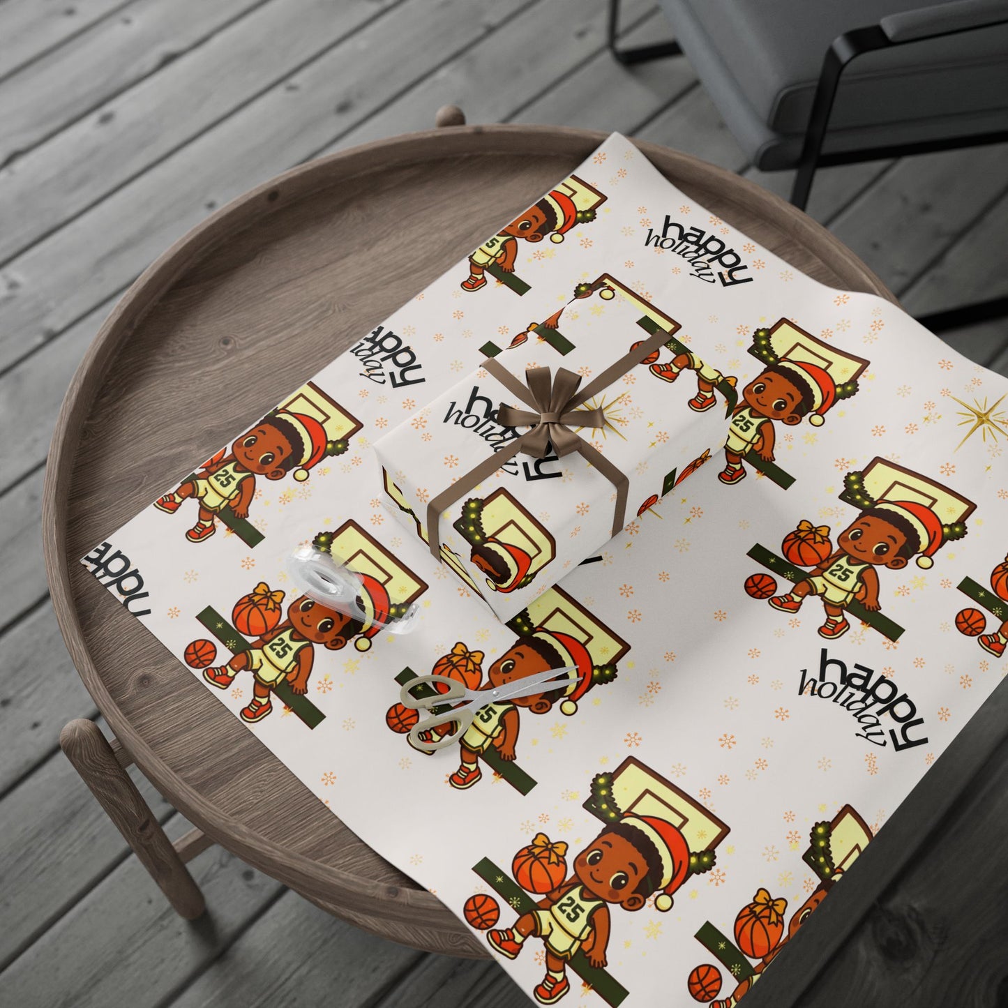 Holiday Hoop King Basketball Wrapping Paper | Holiday Gift Wrap
