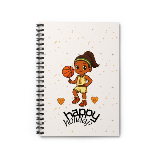 Holiday Hoop Queen Basketball Spiral Notebook | Perfect for Students, Journals, Gifts, Sports Lovers, Happy Holidays
