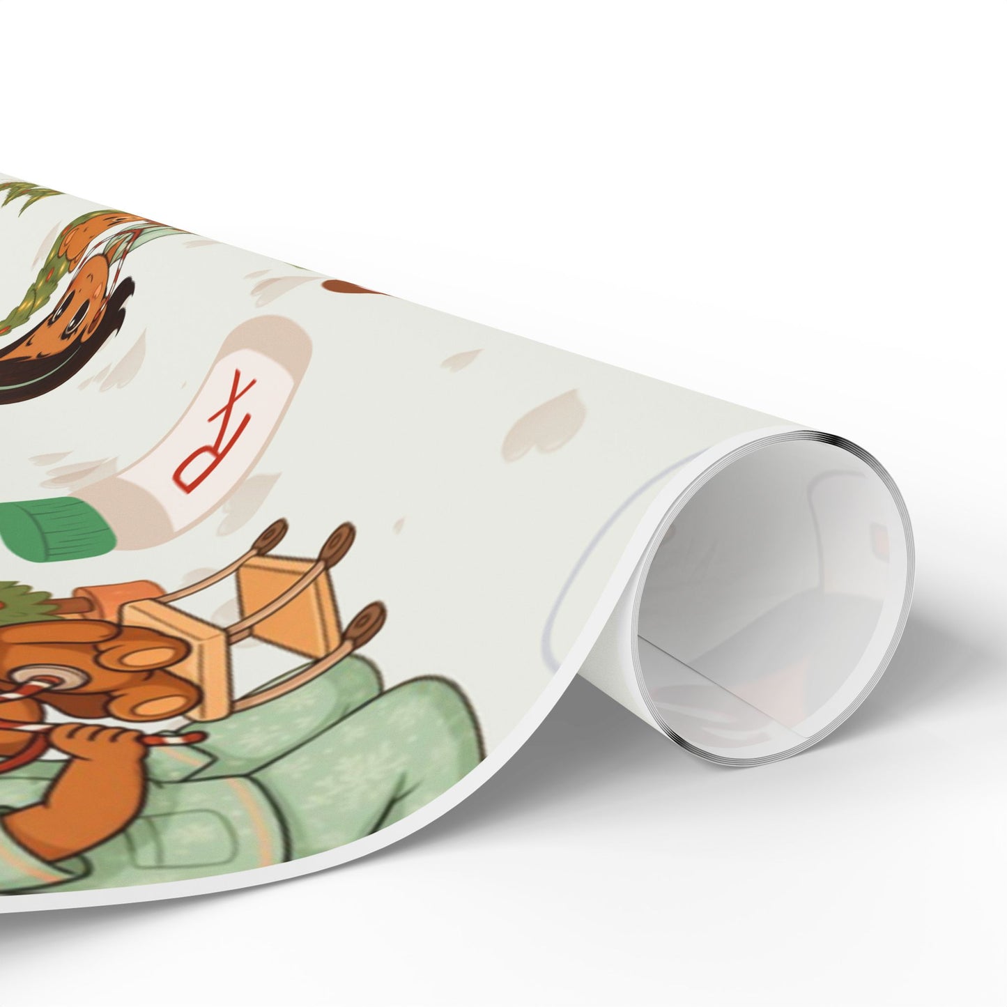 Girl Bear Nurse Kawaii Style Wrapping Paper | Medical Christmas Holiday Paper