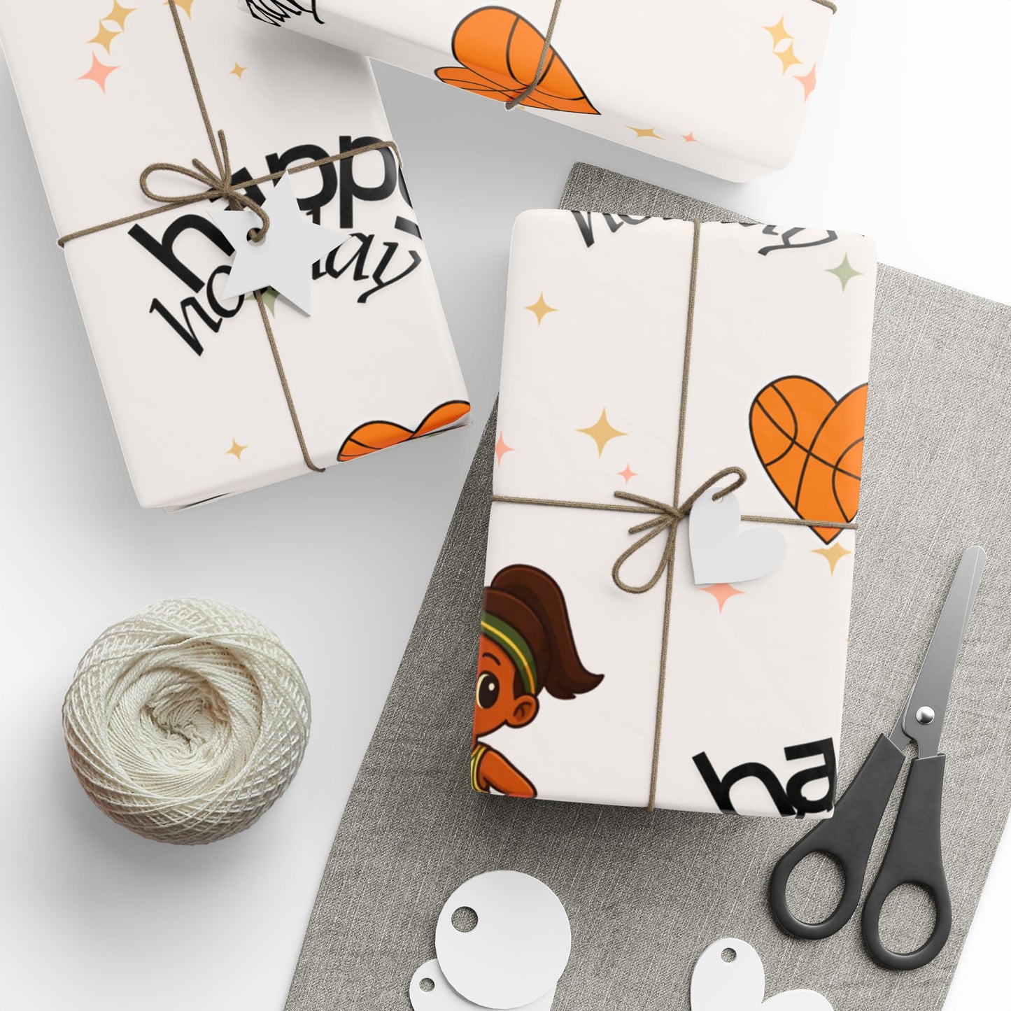 Holiday Hoop Queen Basketball Wrapping Paper I Holiday Gift Wrap