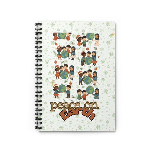 Peace on Earth children globe illustration Spiral Notebook | Holiday notebook