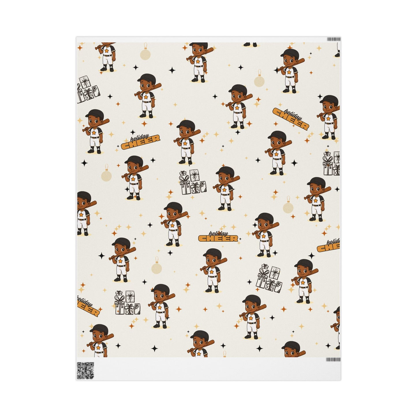 Little King Baseball Holiday Wrapping Paper