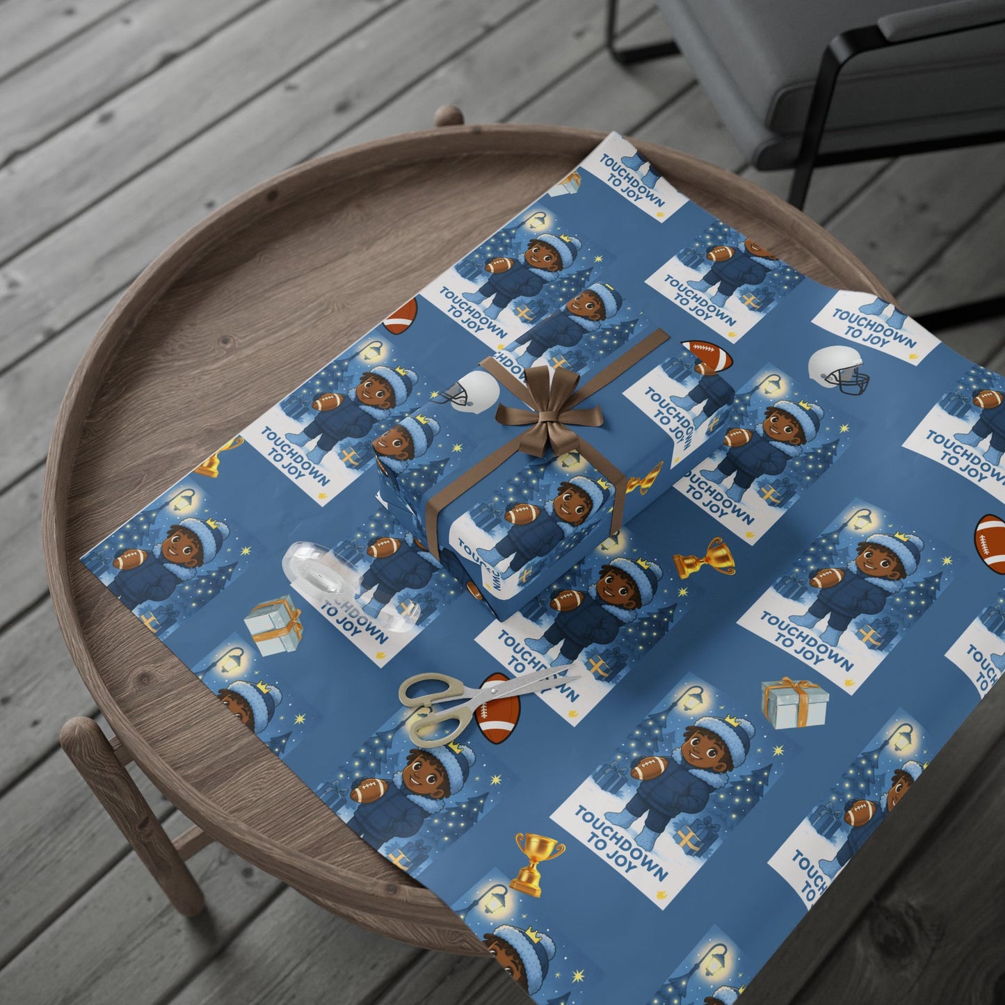 Touchdown to Joy Sports-Themed Wrapping Paper